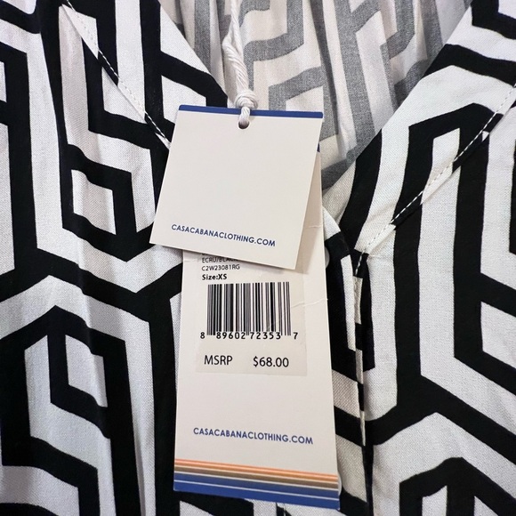 Geometric Black and White Dress - Picture 2 of 4